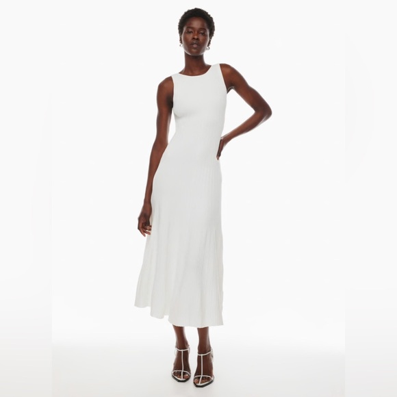 NWT Aritzia Babaton Establish Dress Boat Neck in White Size Medium - Picture 2 of 15